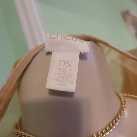 Chico's Sheer Shaw Beautiful Design with Cheetah Print on the bottom - Picture 9 of 10